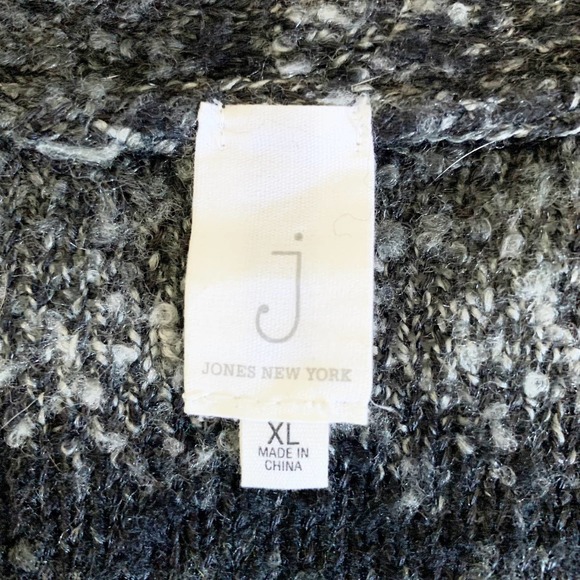 Jones New York Grey Black Striped Open Front Cardigan Women's Size X-Large XL - Picture 5 of 8